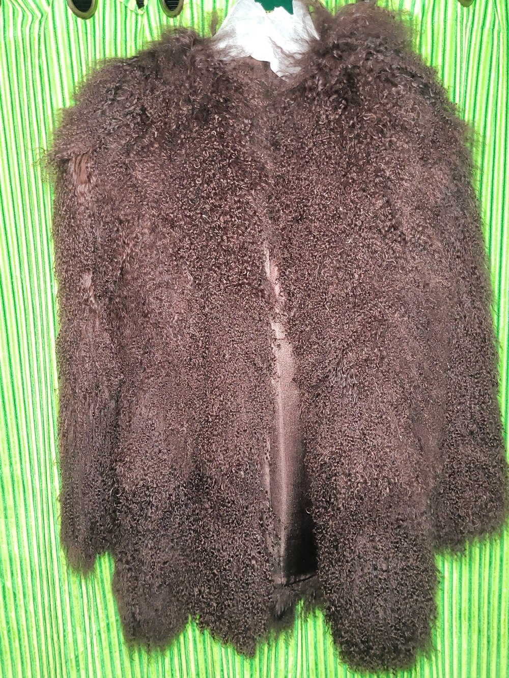 Iamjenniferle BROWN MONGOLIAN FUR COAT (MID LENGTH)